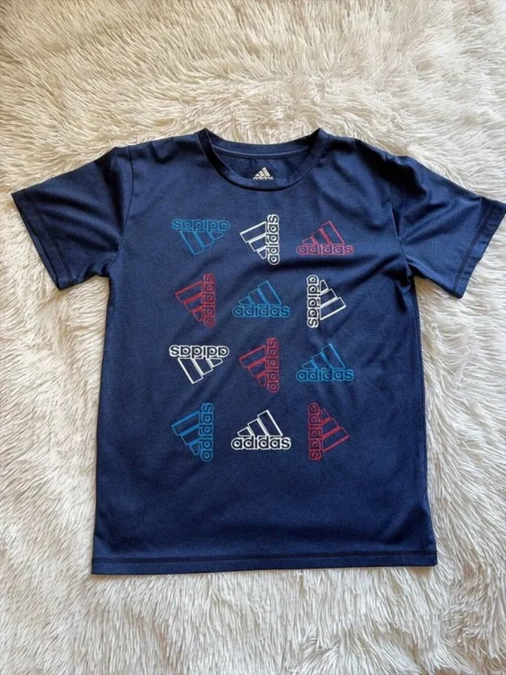 Adidas Blue Short Sleeve T-Shirt Size M (10/12)
